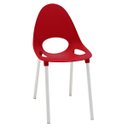 Ver imagem 3 de Cadeira Tramontina Elisa em Polipropileno Vermelho com Pernas de Alumínio Anodizado