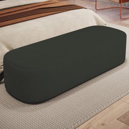 Puff Decorativo Orgânico para Living Quarto 160cm Doha W01 Linho Verde Musgo - Lyam Decor - 2