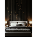 Ver imagem 7 de Painel Ripado Wpc Preto Gold- 290cm X 15cm - Revestimento Decorativo Sala Quarto Parede Cozinha