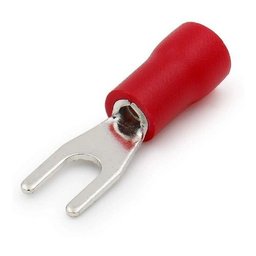200un Terminal Forquilha Garfo Pré Isolado Vermelho 1,5mm - 6