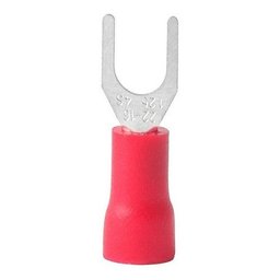 200un Terminal Forquilha Garfo Pré Isolado Vermelho 1,5mm - 8