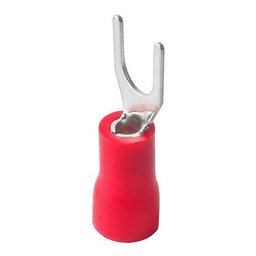 200un Terminal Forquilha Garfo Pré Isolado Vermelho 1,5mm - 4