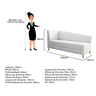 Recamier Valéria 160cm Lado Esquerdo de Quem Senta Sala de Estar Corano Branco - Incasa Decor - 7