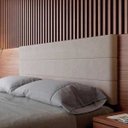 Ver imagem 2 de Cabeceira para Cama Estofada Casal 1,40m Roma Bege Claro