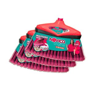 Vassoura Noviça Bettanin Colorida Original sem Cabo Kit 3