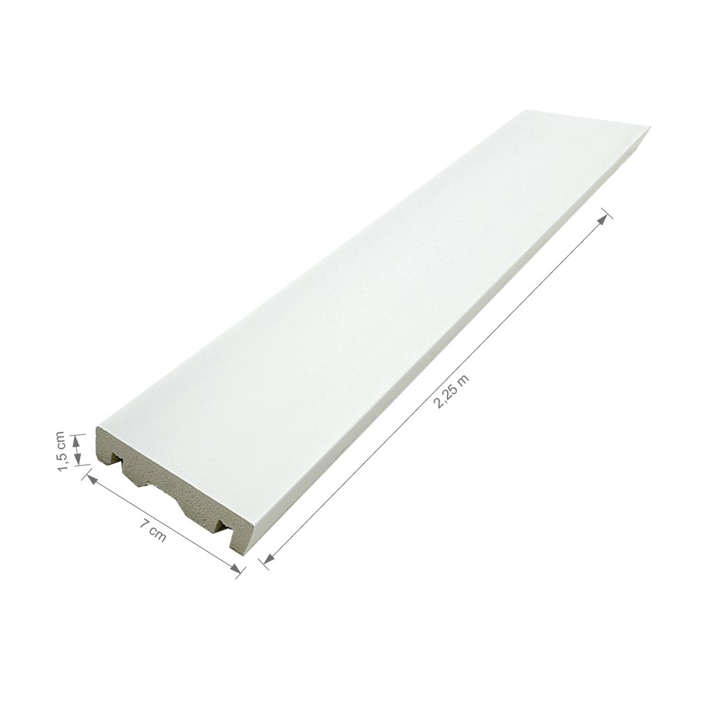Rodapé de Poliestireno Liso 7cm x 2,25m Rende 2,5 Metros Casa Grassi  - 5