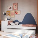 Ver imagem 5 de Cama Solteiro Infantil com Auxiliar 188x78cm Escrivaninha Infix Branco C06 - Mpozenato