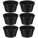 Ver imagem 1 de Kit 6 Ramequins Pretos Canelados 90ml cada Molheira Pequena Uno Coza em Plástico