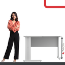 Ver imagem 4 de Estação de Trabalho Mesa Plataforma Escritório em L com Passa Fio Maxxi 140cm Cinza