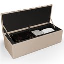 Ver imagem 4 de Kit Cabeceira Cama Box Casal 140cm com Calçadeira Recamier Baú Dália W01 Suede Bege - Lyam Decor