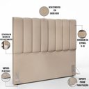 Ver imagem 6 de Kit Cabeceira Cama Box Casal 140cm com Calçadeira Recamier Baú Dália W01 Suede Bege - Lyam Decor