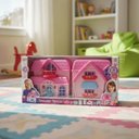 Ver imagem 2 de Casa Brinquedo Maleta Infantil Portátil Luz Som Móveis Acessórios Rosa Casinha Brinquedo