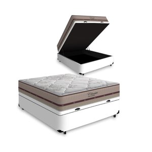 Cama Box Baú Viúva com Colchão de Molas Ensacadas Anjos Classic 128x188x64cm