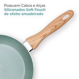 Conjunto de Panelas Antiaderente de Indução Ceramiclife Botanika 5 Peças - Brinox 4815/102 - 2