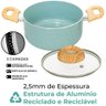 Conjunto de Panelas Antiaderente de Indução Ceramiclife Botanika 5 Peças - Brinox 4815/102 - 4
