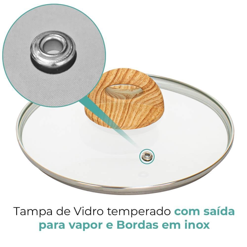 Conjunto de Panelas Antiaderente de Indução Ceramiclife Botanika 5 Peças - Brinox 4815/102 - 3