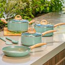 Ver mais imagens de Conjunto de Panelas Antiaderente de Indução Ceramiclife Botanika 5 Peças - Brinox 4815/102