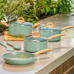 Conjunto de Panelas Antiaderente de Indução Ceramiclife Botanika 5 Peças - Brinox 4815/102 - 8