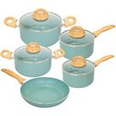 Ver imagem 1 de Conjunto de Panelas Antiaderente de Indução Ceramiclife Botanika 5 Peças - Brinox 4815/102