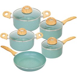 Conjunto de Panelas Antiaderente de Indução Ceramiclife Botanika 5 Peças - Brinox 4815/102 - 1