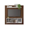 Painel Ripado Para TV Bordeaux Havana Branco - 3