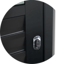 Ver imagem 3 de Porta de Correr Alumínio Preto Parede 1 Folha Veneziana C/visor Maxx