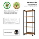 Ver imagem 2 de Estante para Escritório Industrial 3 Módulos com Prateleiras em Madeira Maciça Imbuia