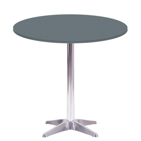 Mesa Delta em Alumínio 75 Cm (alt) Base em X Tampo Mdp Redondo 80 Cm (larg) X 2,50 Cm (alt) Grafito