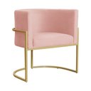Ver imagem 2 de Kit 2 Poltrona Luana Veludo Rosa Base Dourada Luxo - Fm