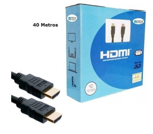 Cabo Hdmi 40 Metros 2.0 4k Ultra Hd 3d Alltech - Preto - 2