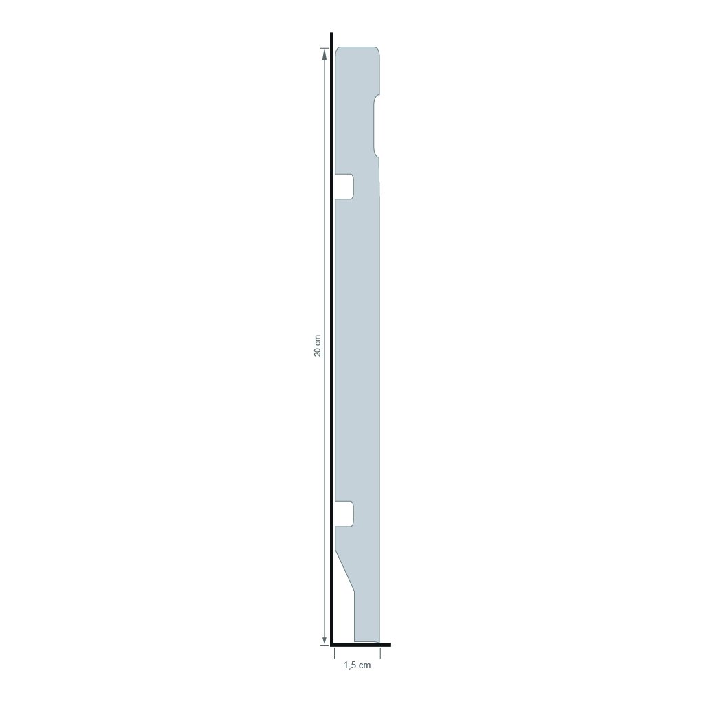 Rodapé de Poliestireno Frisado Scandian 15mmx20cmx2,40m Metro Linear - 6