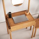 Ver imagem 3 de Penteadeira Escrivaninha com Espelho Compacta Madeira com Banco Lily Idimex