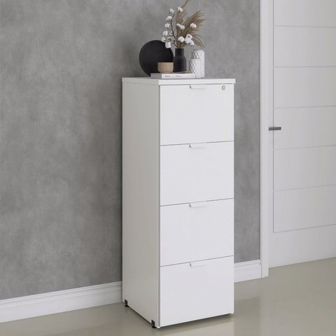 Arquivo para Pasta Suspensa com Chave 4 Gavetas Aço Linha P25 Branco