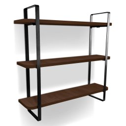 Prateleira Tripla Nicho Hone Modelo Industrial Decoração Casa 60x15 Preta/Villandry - 1