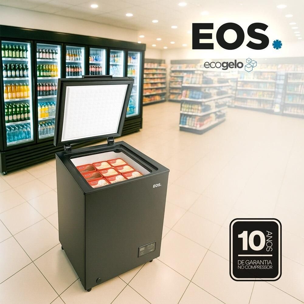 Freezer e Conservador Horizontal Eos 110 Litros Ecogelo Preto
