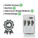 Ver imagem 4 de jogo talheres faqueiro 25 peças cabo branco 123útil inox