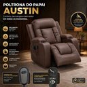 Ver mais imagens de Cadeira de Massagem Poltrona do Papai Lift Reclinável Austin Elétrica Aquecimento PU Marrom Chocolat