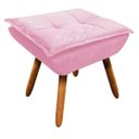 Ver imagem 3 de Poltrona com Puff Opala Suede Pés Palito Castanho - Rosa Bebê