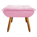 Ver imagem 5 de Poltrona com Puff Opala Suede Pés Palito Castanho - Rosa Bebê