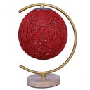 Ver imagem 1 de Abajur Luminária Rustica Vermelha Branca de Mesa 27,5cm Bivolt 110-220v