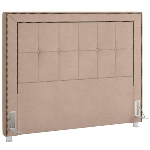 Cabeceira Cama Box Queen 160 Cm P05 Atenas Veludo Bege - Lyam Decor