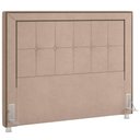 Ver imagem 1 de Cabeceira Cama Box Queen 160 Cm P05 Atenas Veludo Bege - Lyam Decor