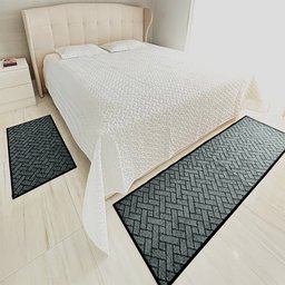 Tapete Carpete Passadeira Quarto Trama Jogo 3 Peças Carpetes Mundo Kit Jogo de Quarto Carpete 3 peça - 1