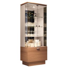Cristaleira Decorativa com Nicho Adega Embutido Peggy Nature / Off White - 1