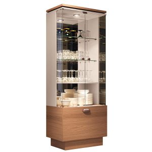 Cristaleira Decorativa com Nicho Adega Embutido Peggy Nature / Off White