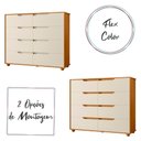Ver imagem 3 de Cômoda Quarto Doble com 8 Gavetas e Pés Cinamomo/off White