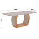 Ver imagem 2 de Mesa de Jantar Tampo Mdf e Vidro 1,80m X 0,90m Naturale Off White Olimpic Bom Pastor