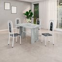Ver imagem 1 de Conjunto Sala de Jantar com 4 Cadeiras Lara Branco/Preto