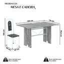 Ver imagem 3 de Conjunto Sala de Jantar com 4 Cadeiras Lara Branco/Preto