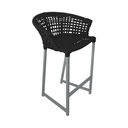 Ver imagem 2 de Conjunto Bistrô Champanheira Cinza Tampo Ripado e 2 Banquetas Reis Corda Náutica Preta